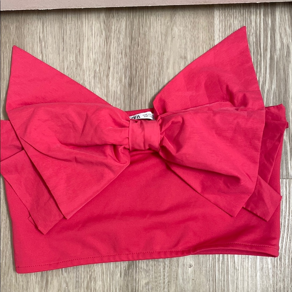 Zara Bold Pink Bandeau Top